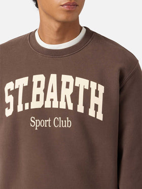 Soho cotton sweatshirt in brown with St. Barth Sport Club print