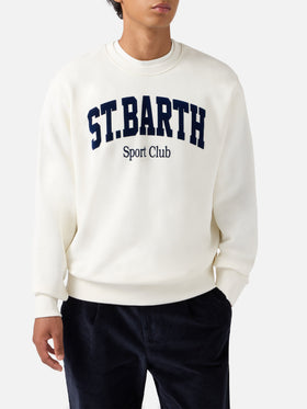 Soho Baumwoll-Sweatshirt in Weiß mit Flockdruck des St. Barth Sport Clubs