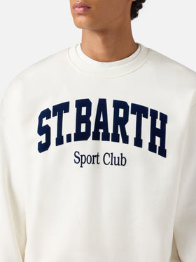 Soho Baumwoll-Sweatshirt in Weiß mit Flockdruck des St. Barth Sport Clubs