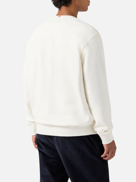 Soho Baumwoll-Sweatshirt in Weiß mit Flockdruck des St. Barth Sport Clubs