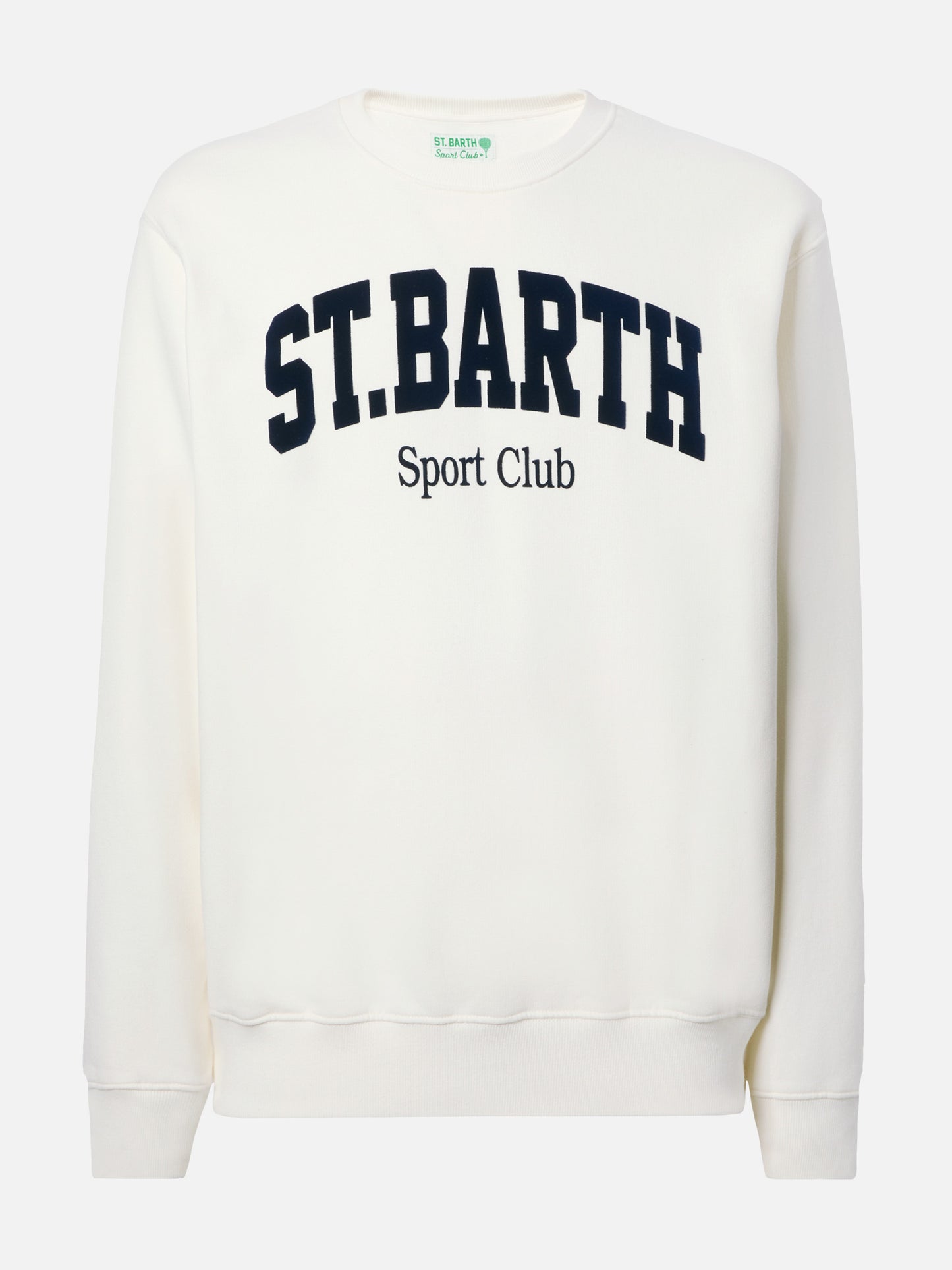 Soho Baumwoll-Sweatshirt in Weiß mit Flockdruck des St. Barth Sport Clubs