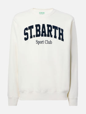 Soho Baumwoll-Sweatshirt in Weiß mit Flockdruck des St. Barth Sport Clubs