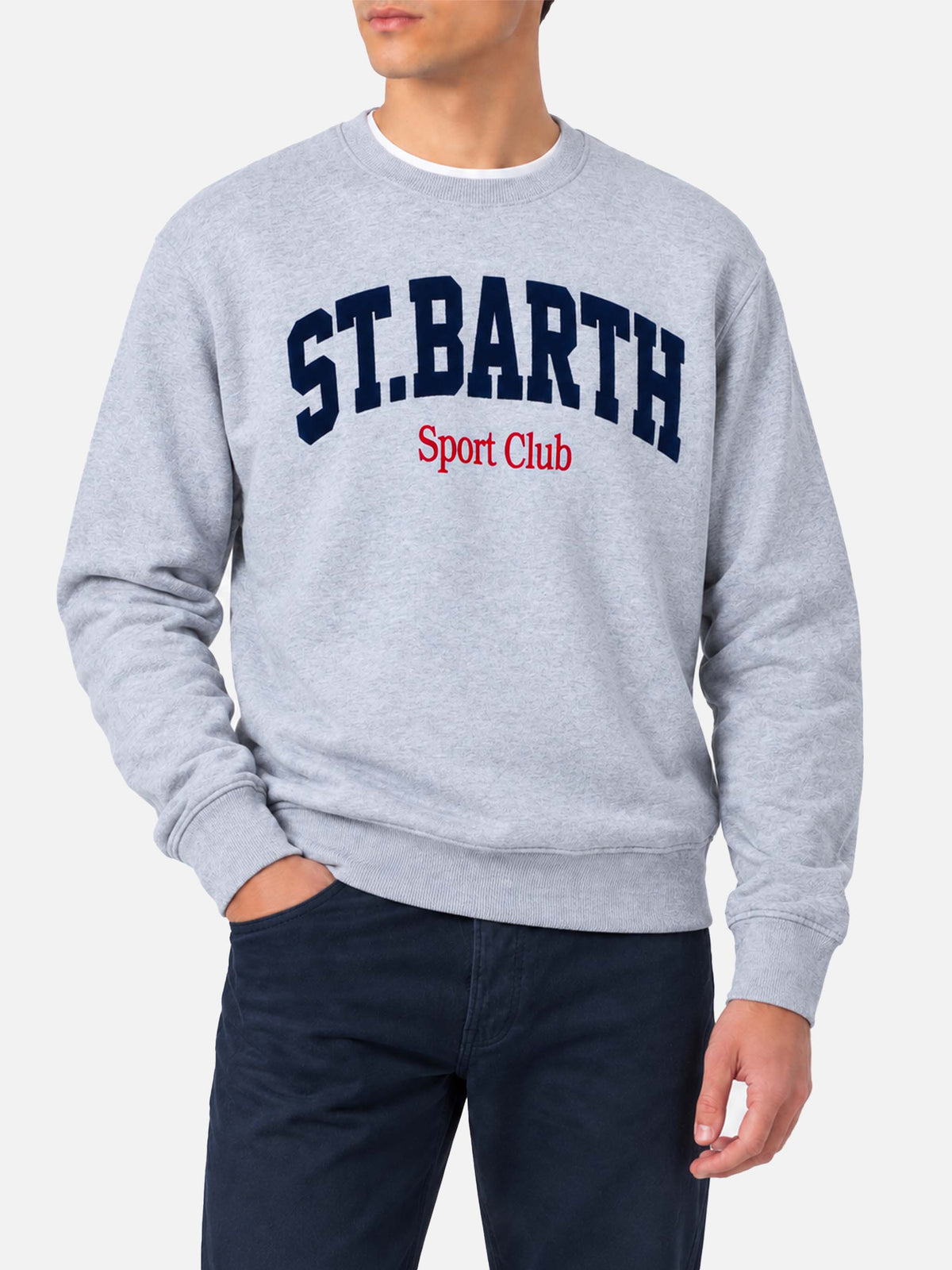Sudadera Soho con estampado St. Barth Sport Club en gris melange 