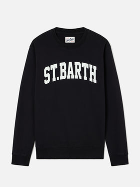 Black Soho cotton sweatshirt with St. Barth print