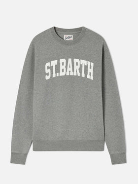 Felpa Soho grigia in cotone con stampa St. Barth