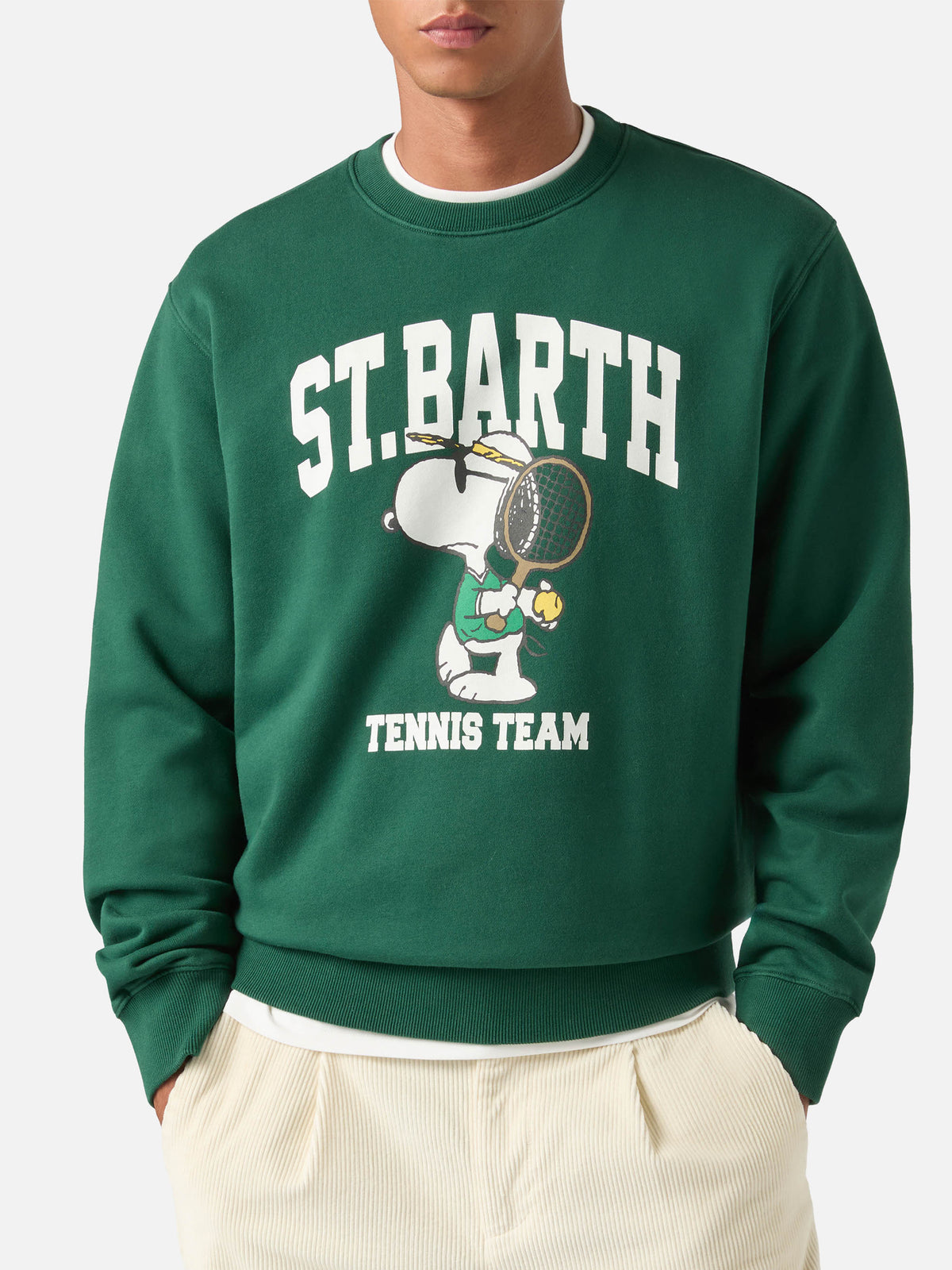 Felpa Soho verde in cotone con stampa Snoopy | Special edition