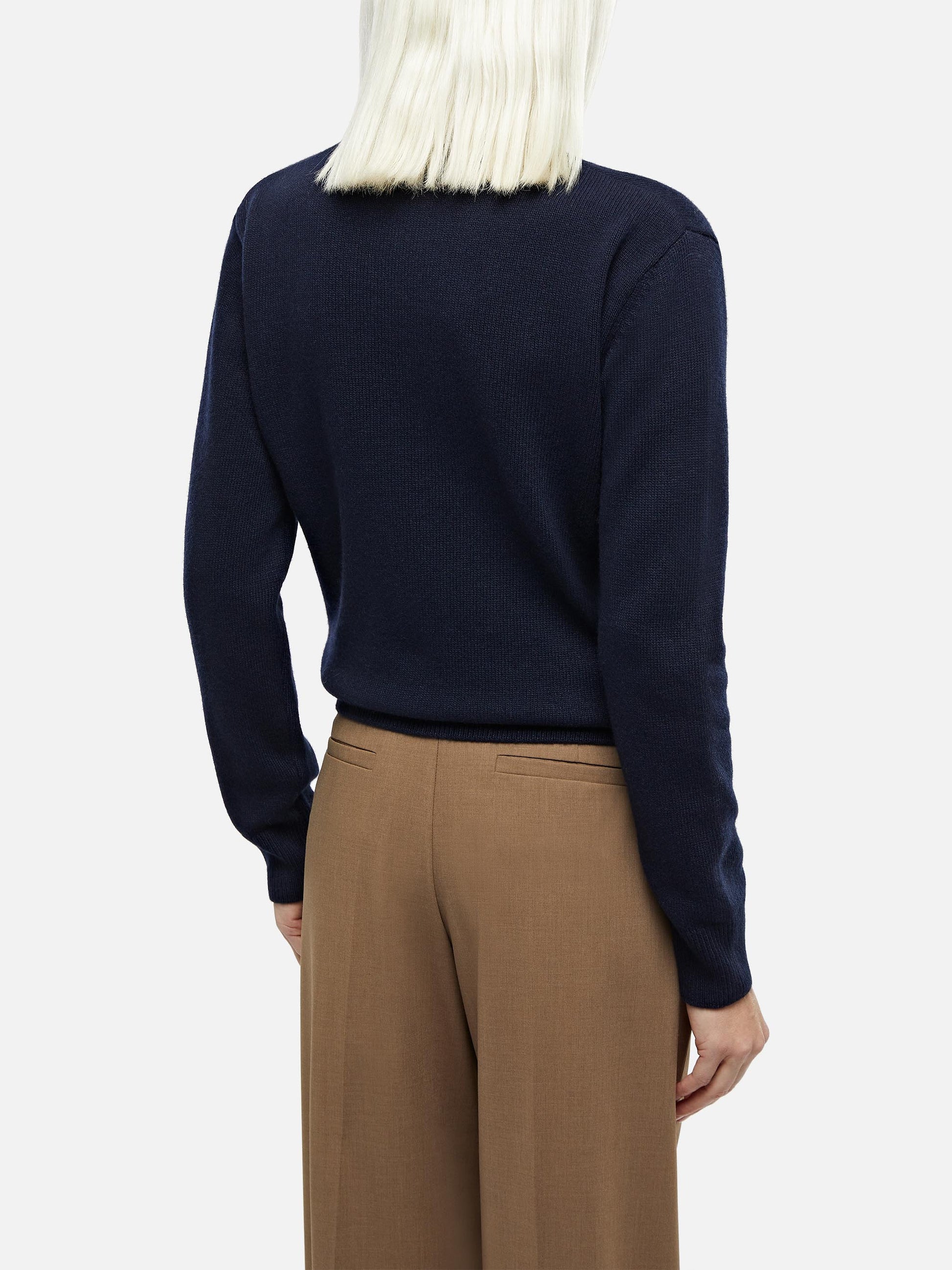 Woman navy blue cashmere blend sweater Sorbonne - MC2 Saint Barth