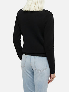 Woman black cashmere blend crewneck sweater Sorbonne - MC2 Saint Barth