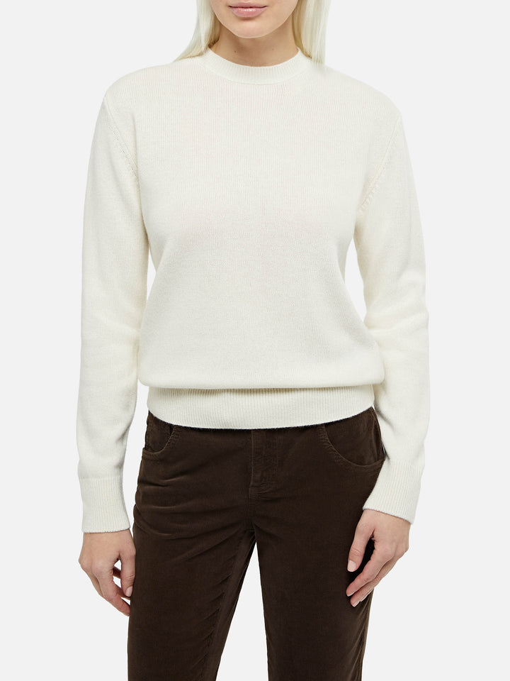 Woman white crewneck cashmere blend sweater Sorbonne - MC2 Saint Barth