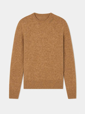 Pull Sorbonne en fil stretch camel 