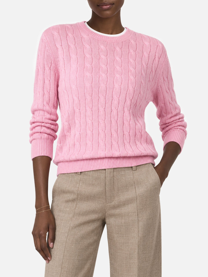 Maglione in MISTO CASHMERE rosa Sorbonne