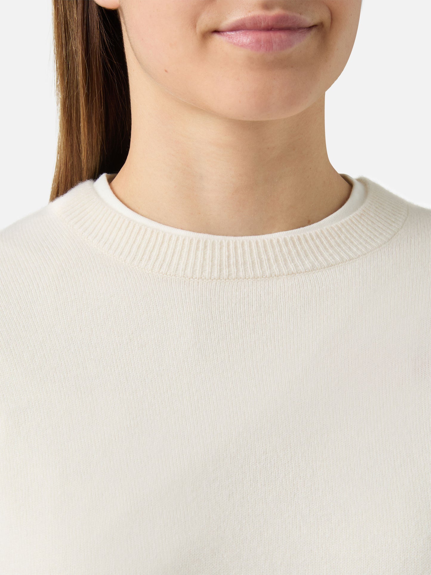 Weißer Pullover Sorbonne aus 100 % Kaschmir