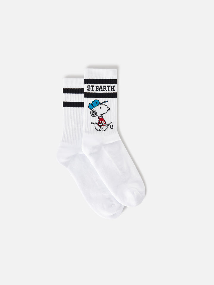 Calcetines deportivos de algodón blanco con estampado de golf de Snoopy | Special edition 