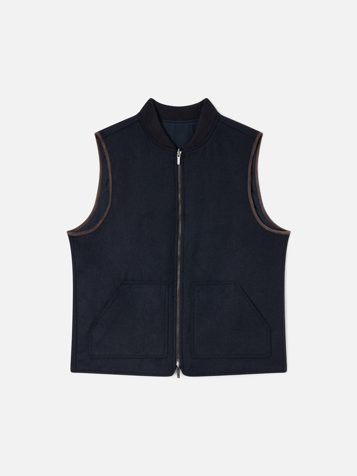 Wendeweste Spencer aus Wollmischung in Navy blue 