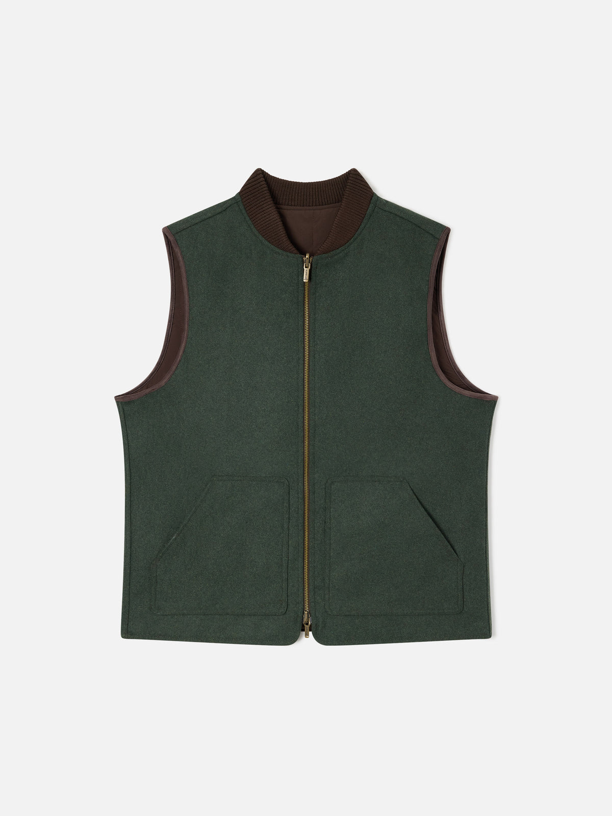 Military green Spencer wool blend reversible vest