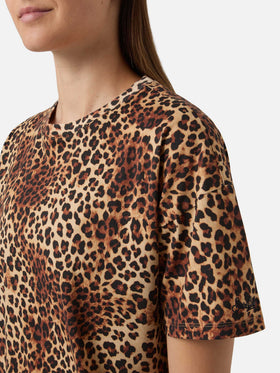 Vestido Midi Sereia con estampado de leopardo all-over 