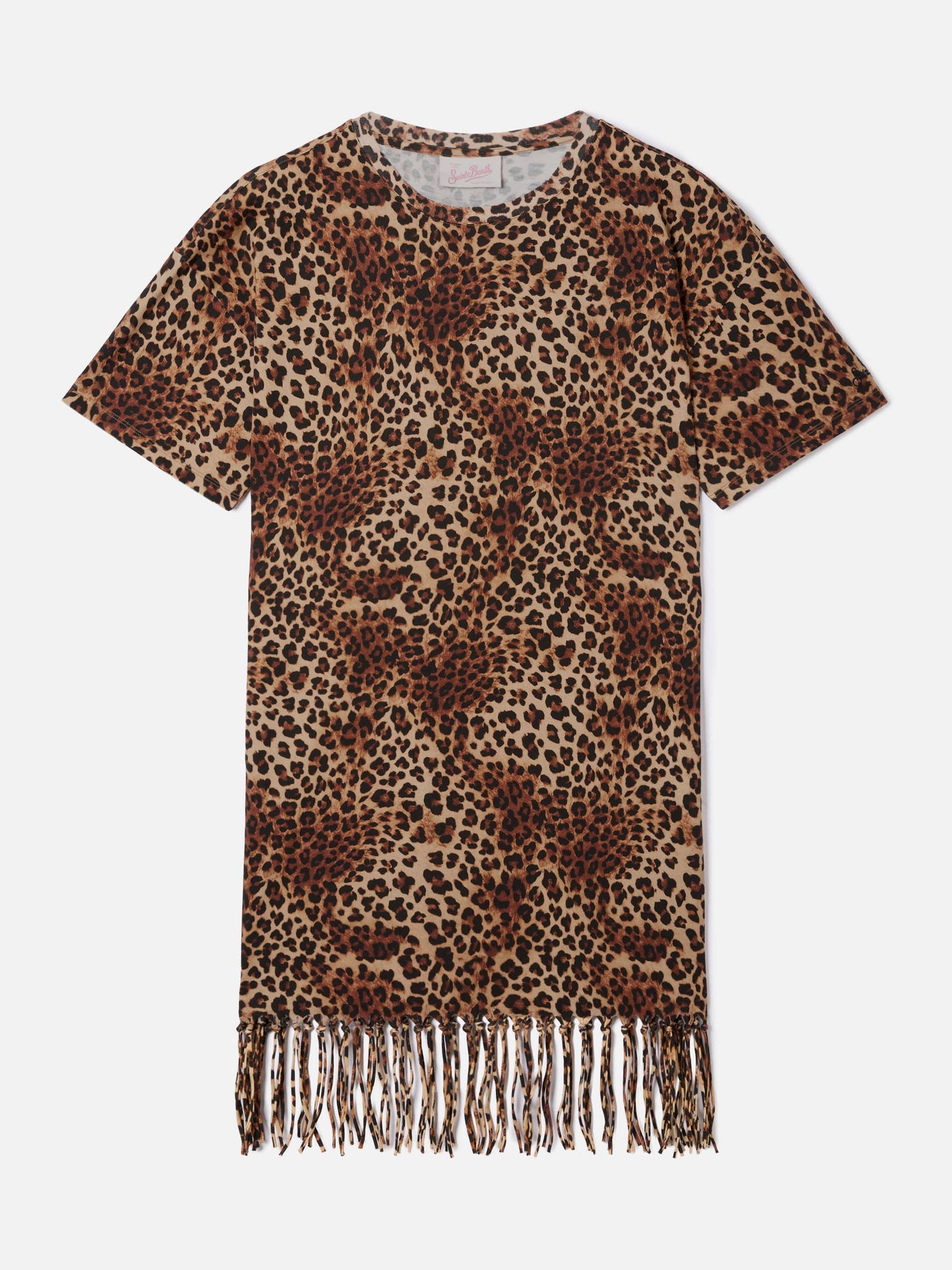 Vestido Midi Sereia con estampado de leopardo all-over 