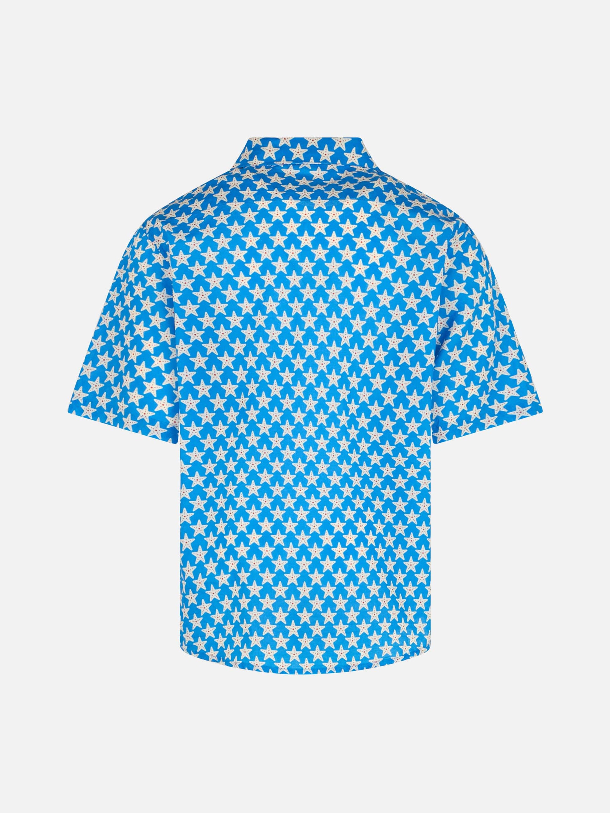 Blue Boy muslin cotton shirt Sharouk with seastar print - MC2 Saint Barth