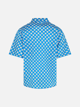 Blue Boy muslin cotton shirt Sharouk with seastar print - MC2 Saint Barth