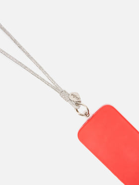 Tracolla per telefono Strass Charm argento con charm logo