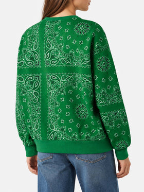 Sweat-shirt en coton Green Stardust avec imprimé bandana 