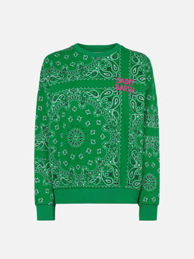 Sudadera de algodón Green Stardust con estampado bandana 