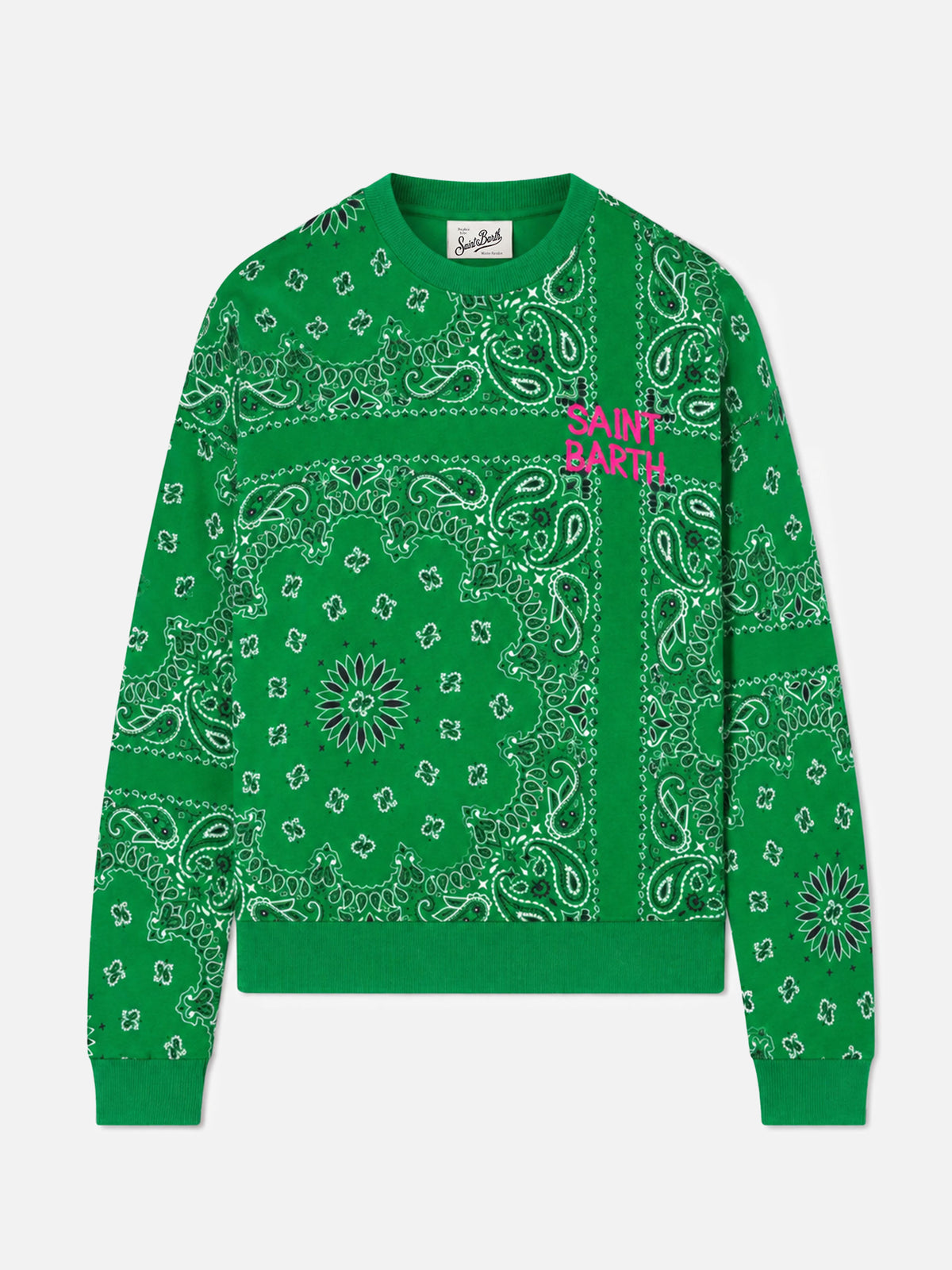 Sweat-shirt en coton Green Stardust avec imprimé bandana 