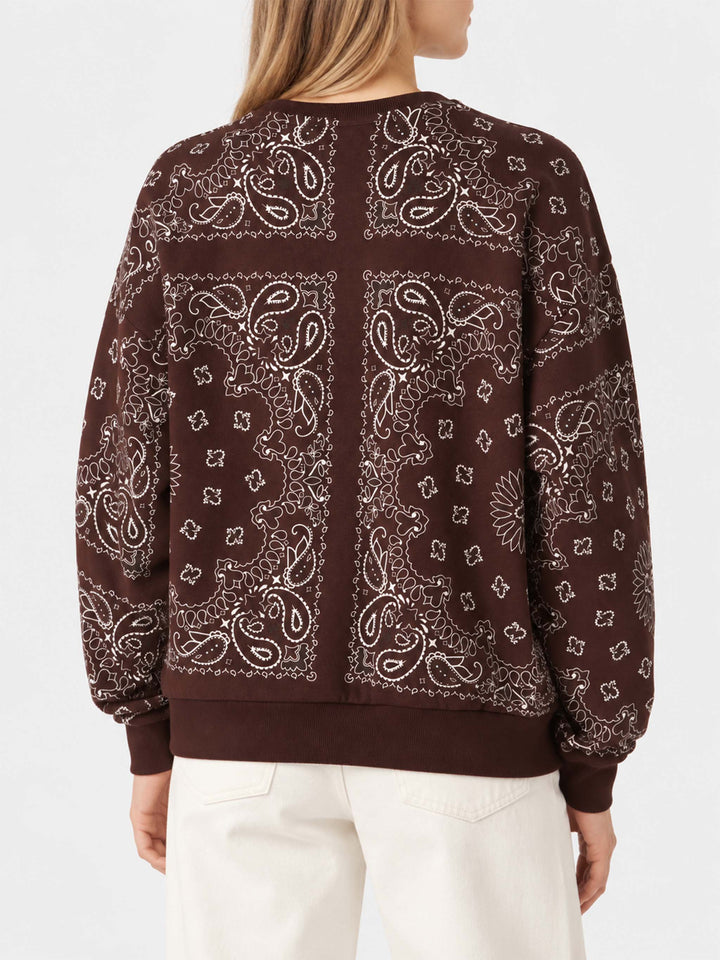 Sudadera de algodón Brown Stardust con estampado bandana 