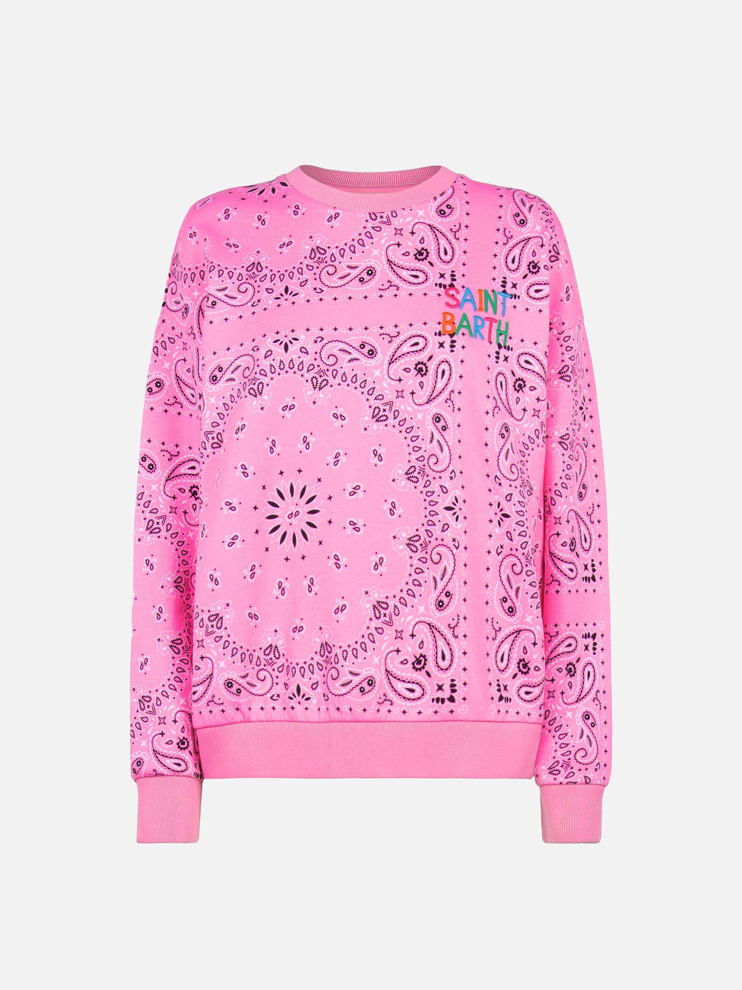 Felpa Stardust in cotone con fantasia bandana rosa