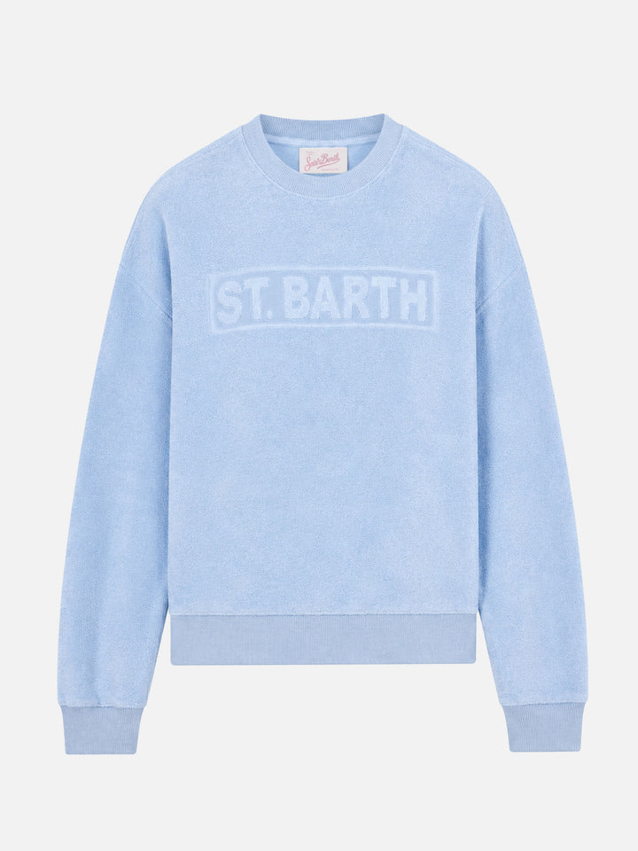 Felpa da donna Stardust di cotone spugna di colore azzurro