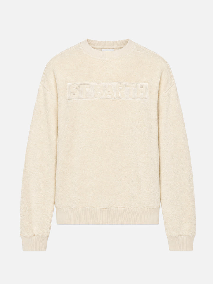Stardust Sweatshirt aus beigem Frottee-Baumwollstoff 