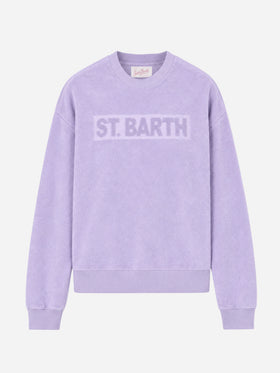 Sweat-shirt en coton éponge lilas Stardust 