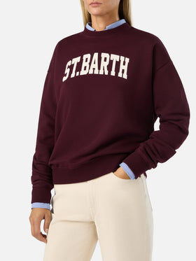 Bordeaux Stardust Sweatshirt mit St. Barth-Print 