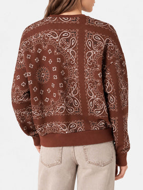 Brown Stardust sweatshirt with bandanna print