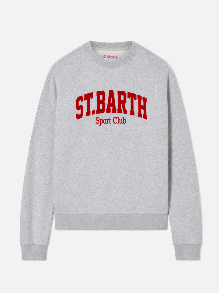 Graues Baumwoll-Sweatshirt Stardust mit St. Barth Sport Club Flockprint 