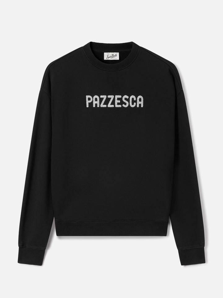 Sweat-shirt Black Stardust avec imprimé glitter Pazzesca 