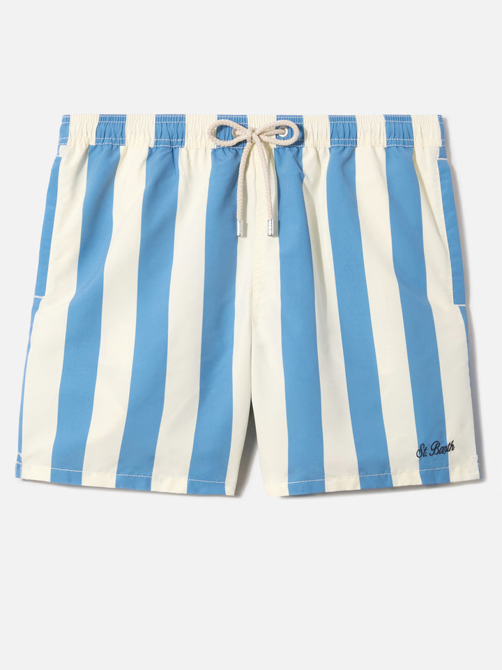 Costume mare Syros a righe bianche e azzurre
