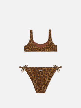 Taffy girls lurex leopard bikini with bralette top