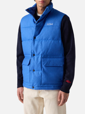 Man down padded wooly bluette vest with pockets