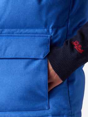 Man down padded wooly bluette vest with pockets