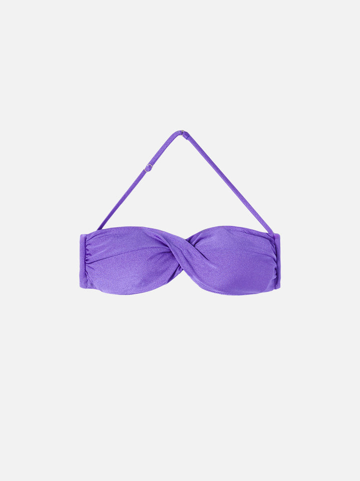 Bralette top Tiarè in shiny purple