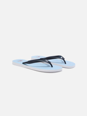 Chanclas slip-on de goma Tommy con rayas azul claro 