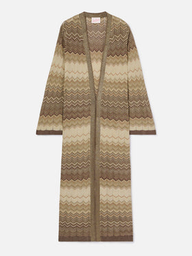 Brown Tonia long cardigan in knit