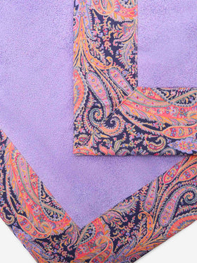 Telo mare lilla con cornice paisley | Made with Liberty fabric