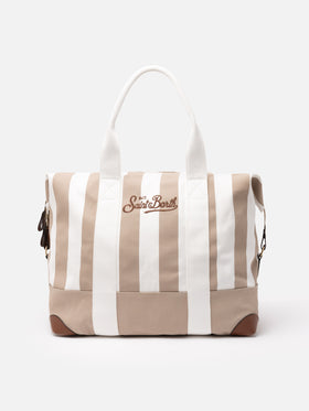 Reisetasche aus Baumwollcanvas mit Streifenmuster