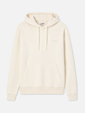 Felpa Tribeca in cotone crema con cappuccio e ricamo St. Barth