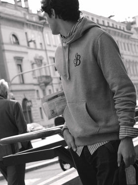 Sweat à capuche Tribeca gris en coton avec monogramme SB Legacy 