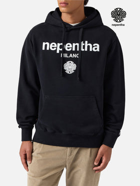Tribeca cotton hoodie in black with Nepentha print | NEPENTHA SPECIAL EDITION