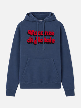 Sweat à capuche Tribeca en coton bleu avec broderie Vacanze di Natale | ÉDITION SPÉCIALE VACANZE DI NATALE 