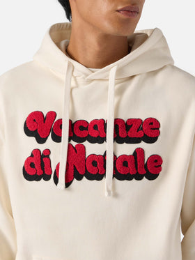 Tribeca cotton hoodie in white with Vacanze di Natale embroidery | VACANZE DI NATALE SPECIAL EDITION